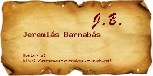 Jeremiás Barnabás névjegykártya