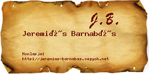 Jeremiás Barnabás névjegykártya