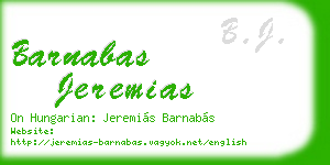 barnabas jeremias business card