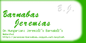 barnabas jeremias business card